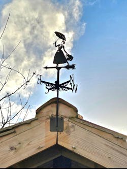 Umbrella Lady Stainless Steel Weathervane
