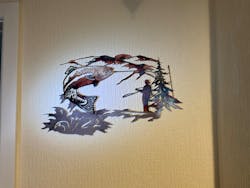 Trout and Fisherman Metal Wall Art