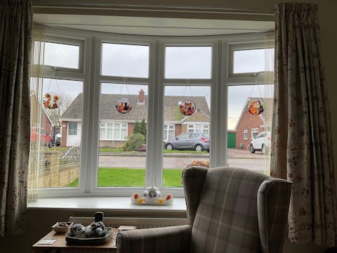 Two Cute Cats Sun Catcher Decoration Stained Glass Window Hanging