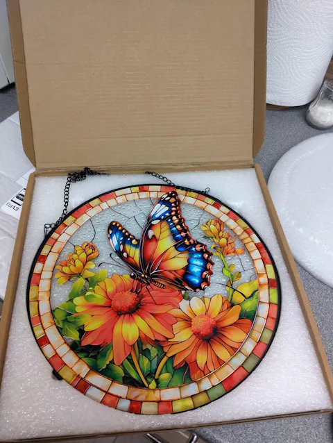 Butterfly Sun Catcher Decoration Stained Glass Window Hanging