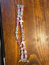 Handmade Beaded Cross Watch Bracelet: Stone & Acrylic Beads, for Apple Watches