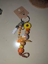 Hello Fall Keychain: Beaded Tassel with Pumpkin Charm