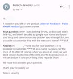 Jewish Menorah Necklace