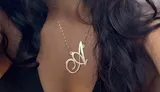 Big Letter Necklace In Cursive Font