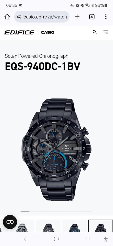 CASIO EDIFICE MENS 100M SOLAR - EQS-940DC-1BVUDF