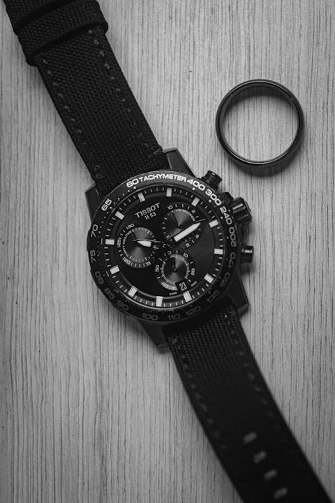 Tissot Official Black Fabric Strap Lugs 22mm