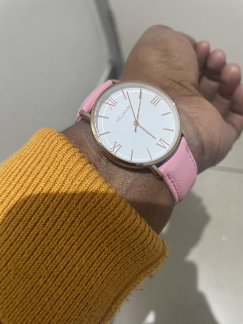 Hallmark Ladies Leather Pink Strap White Dial Watch