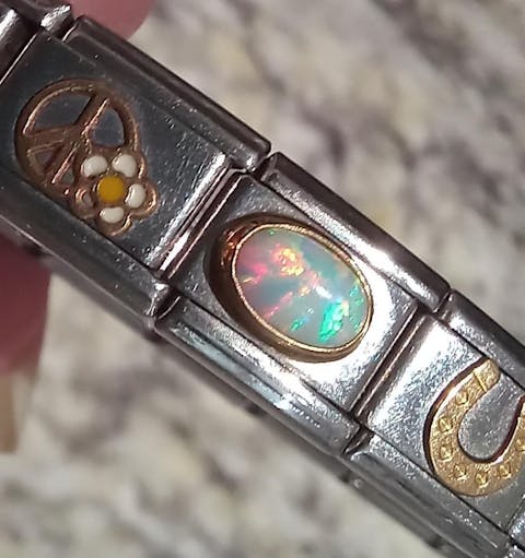 Nomination Composable Link White Stone, 18K Gold