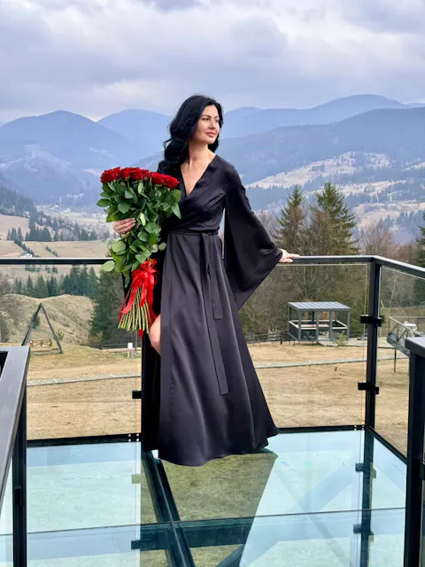 Халат кімоно жіночий Чорний