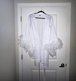 White feather robe for bride Handmade