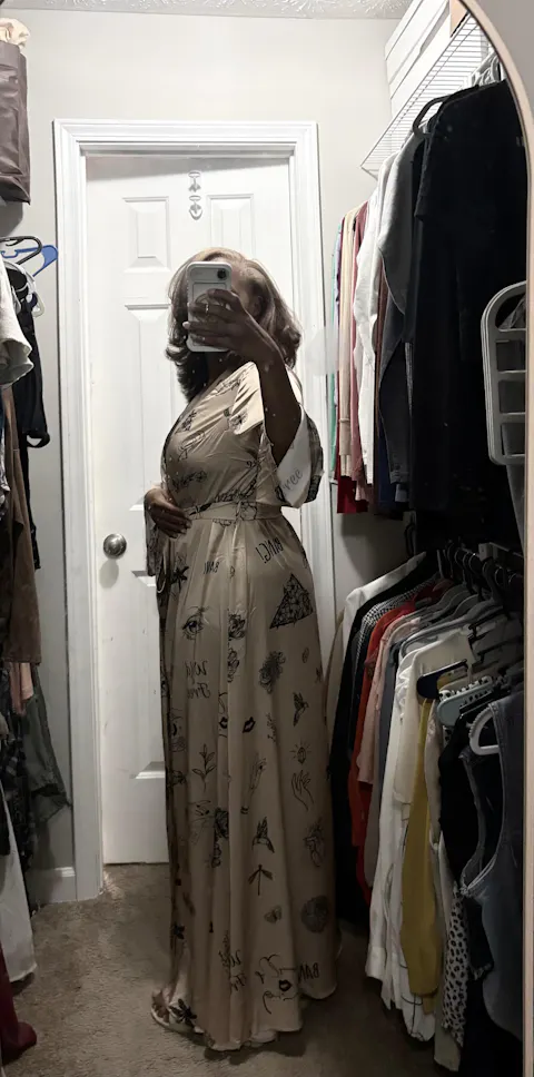 Floor length robe women Brown