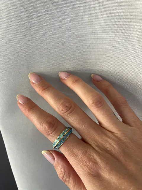 LUCE PAVÉ ❥ Anello Turquoise