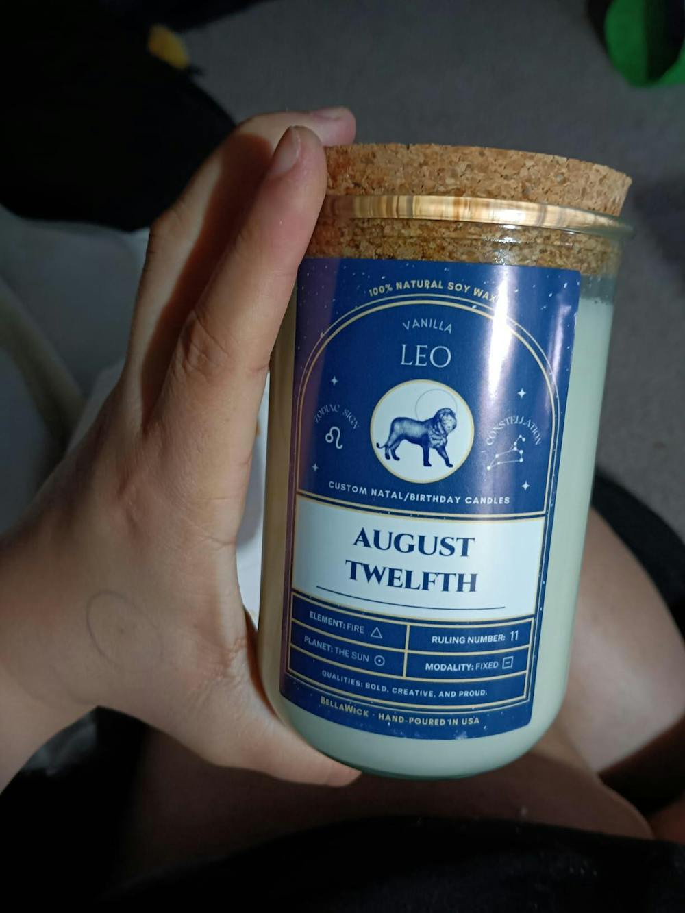 January 1st Birthdate Scented Candle