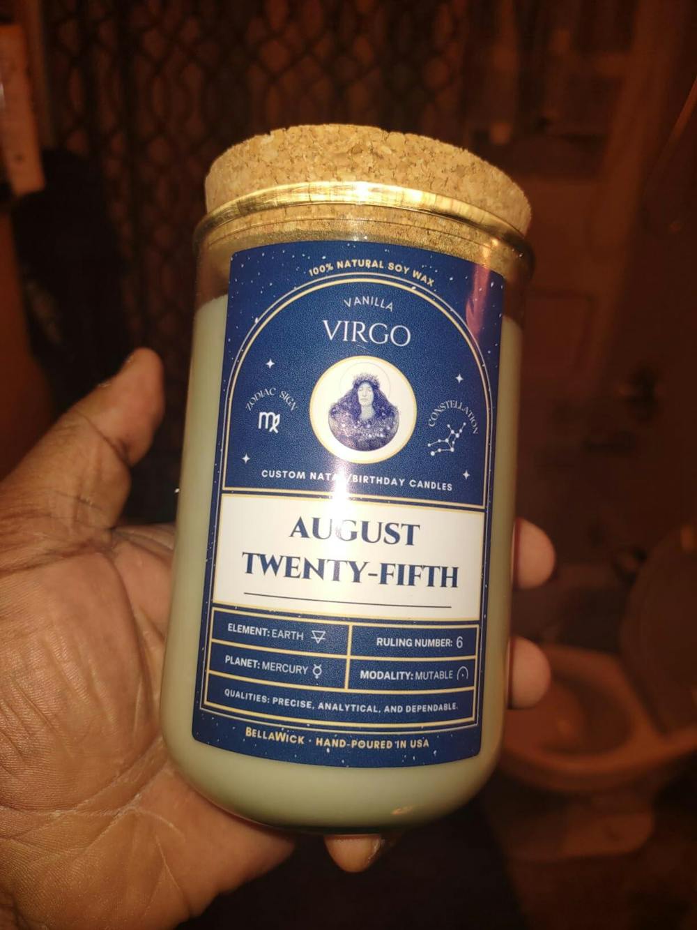 January 1st Birthdate Scented Candle