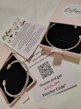 Silver Bracelet with Rose Ends