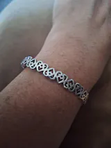 Silver Eternal Hearts Cuff Bracelet
