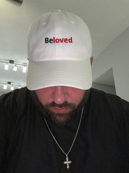 Embroided Adjustable White Beloved Baseball Hat