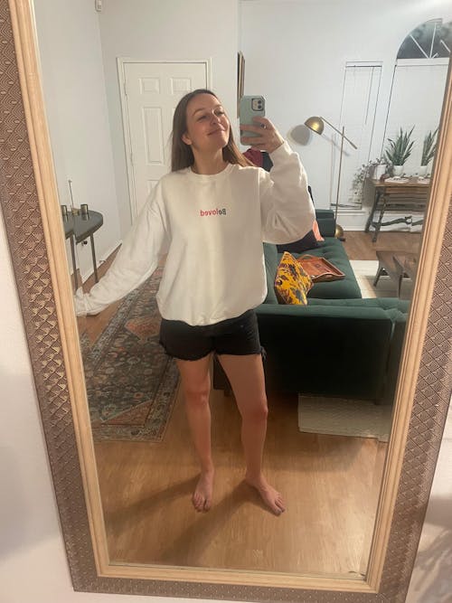 White Unisex Beloved Sweatshirt w/Definition/Greek Translation