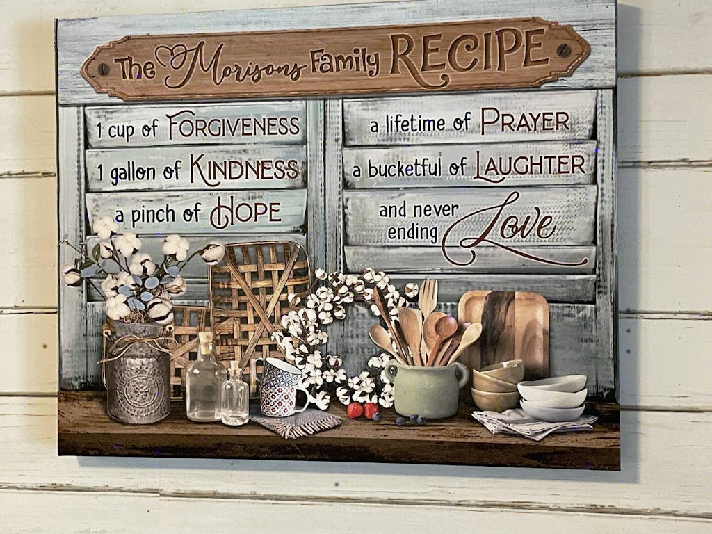Farmhouse Kitchen Wall Decor, Modern Farmhouse Kitchen Canvas, Family