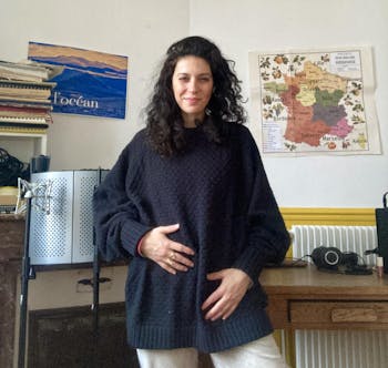 SWEATER OVERSIZE - KNIT PEARL black