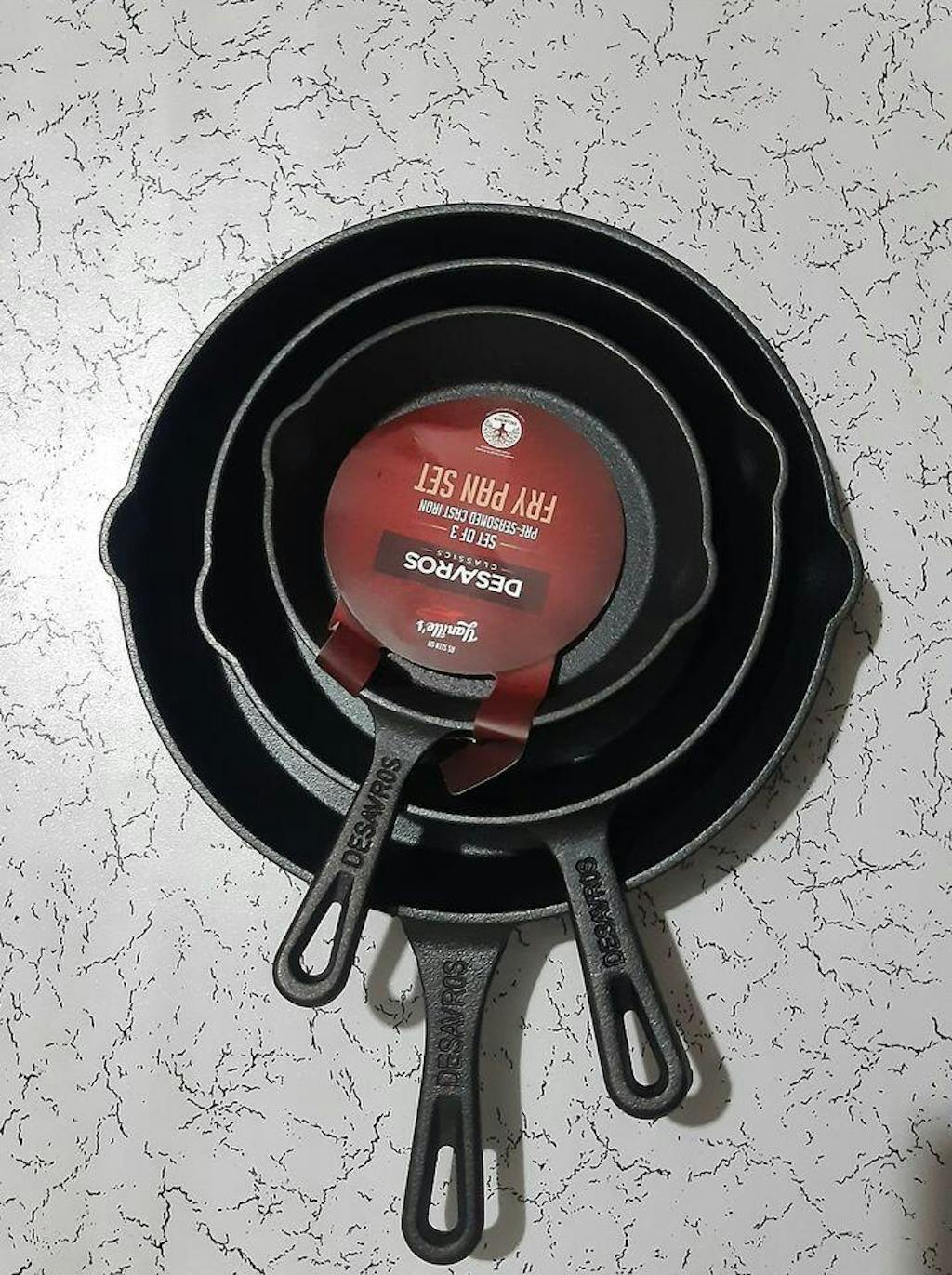 Desavros Classic PreSeasoned Cast Iron Pan Set of 3 — Beri Company