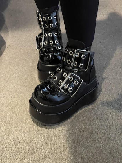 Demonia - BEAR-104 Black Patent Boots - Australia Demonia - BEAR-104 Black Patent Boots - Australia