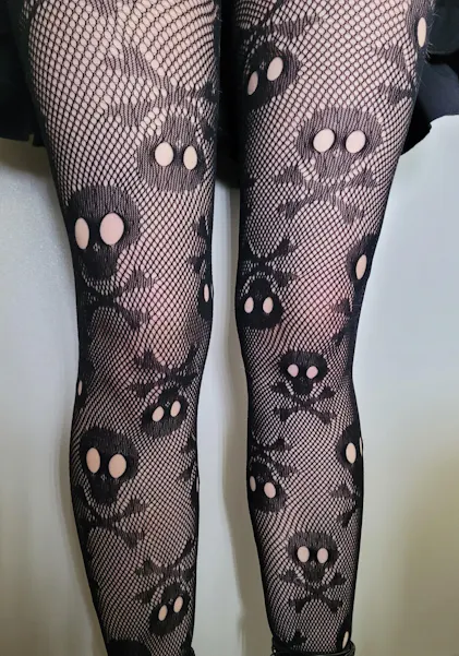 Leg Avenue Women's Stitched Up Net Tights - Black Fishnet With Stitch Motif, One Size