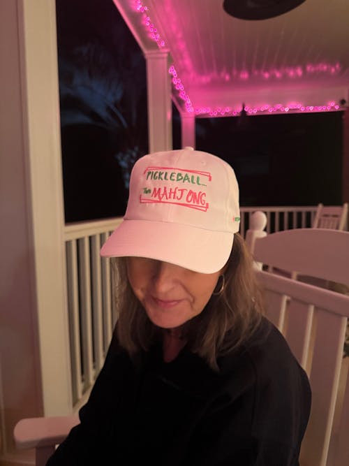 Pickleball Then Mahjong Baseball Cap | BRIGHT WHITE