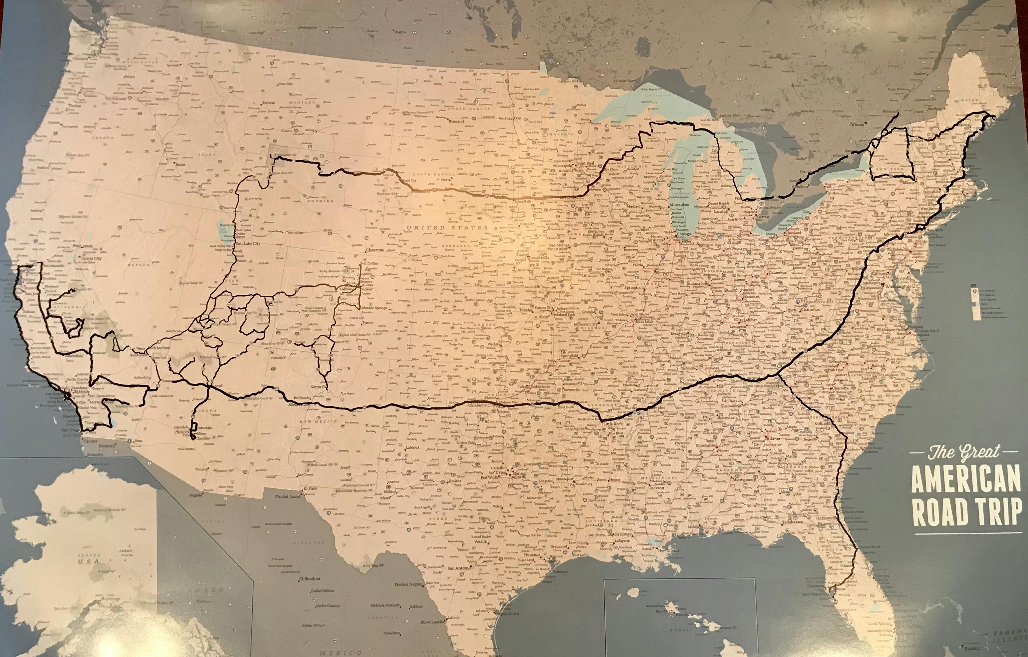usa road trip travel map 24x36 poster best maps ever