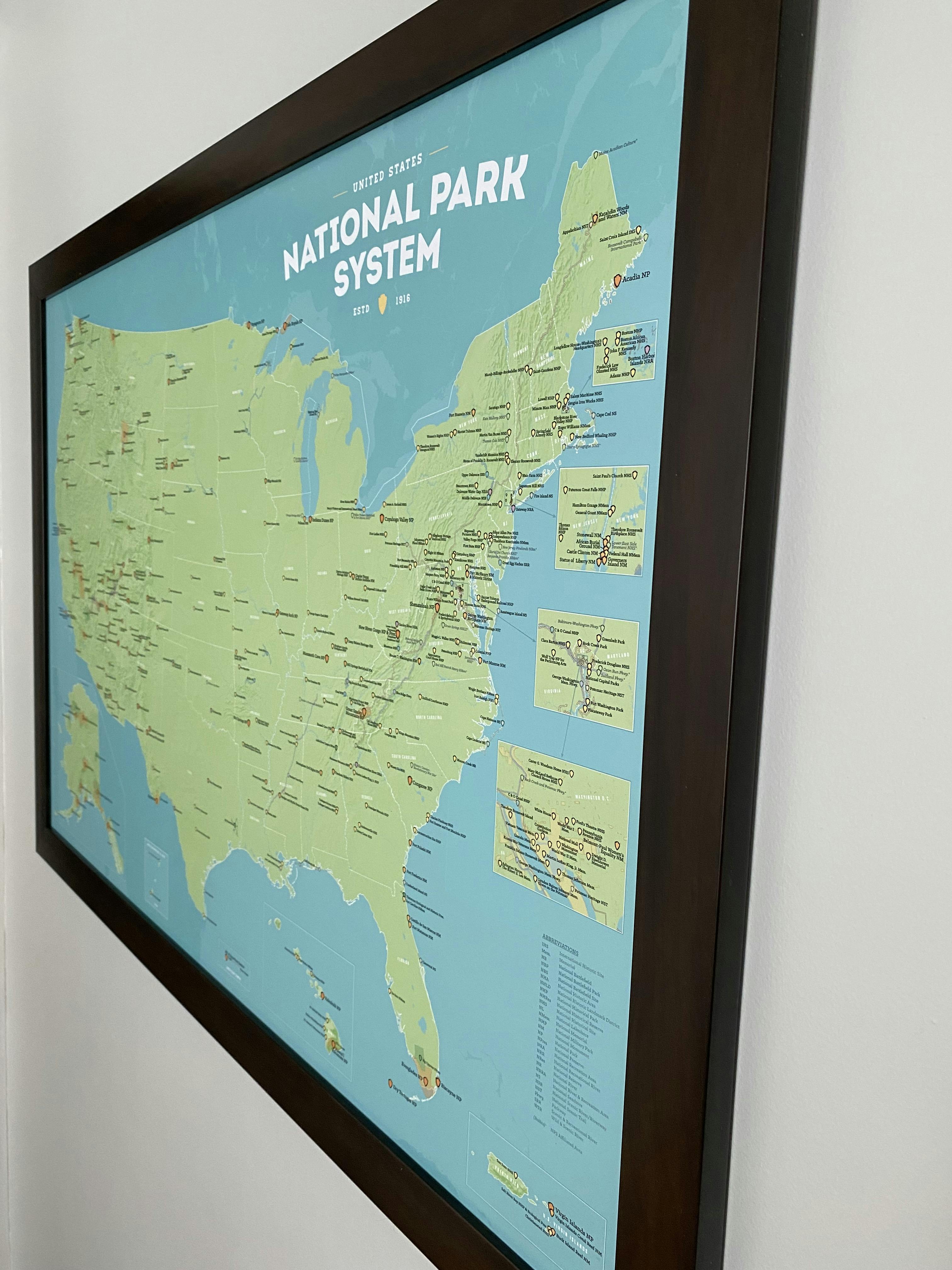 423 National Park System Units Map 24x36 Poster - Best Maps Ever