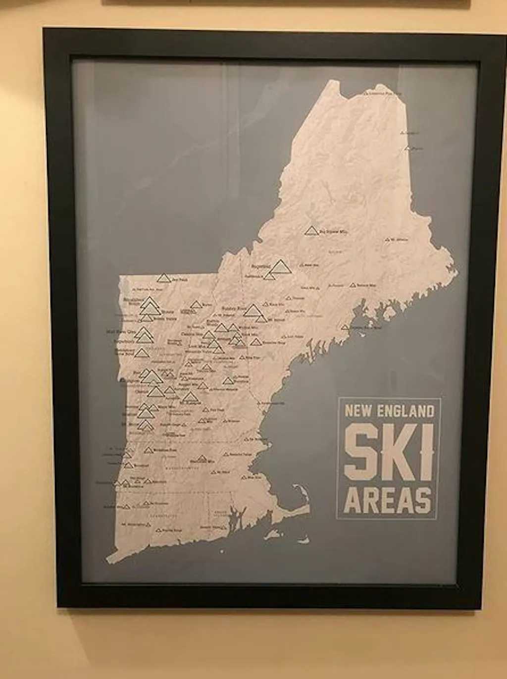 New England Ski Resorts Poster Map