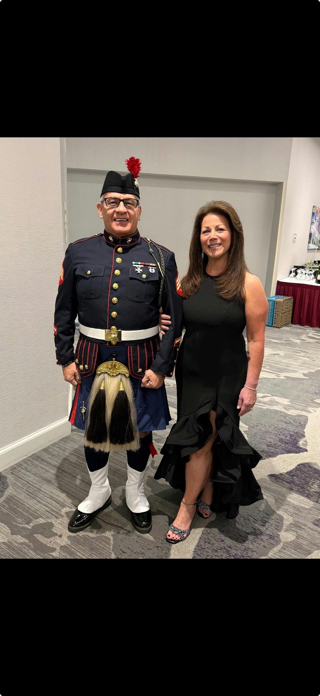 Petite "Arielle" Ruffle Tier Scuba Crepe Dress