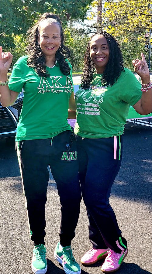 Alpha Kappa Alpha AKA Luxury Embroidered T-Shirt with 1908 Sleeve
