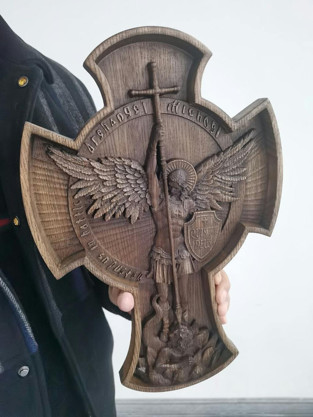 Archangel Michael Wood Art Decor Birthday gifts, Housewarming gift c