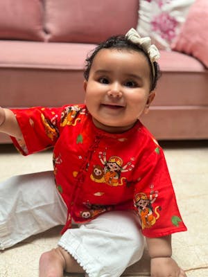 Chanderi 'Goddess Durga' Kurta Set for Girls