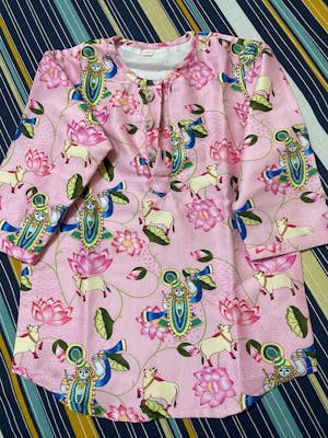 Chanderi Unisex Pichwai Print Kurta