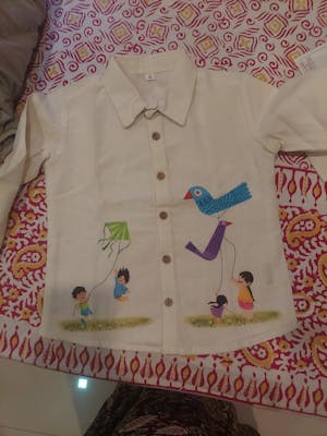 Colourful Kites Print Unisex Cotton Linen Shirt