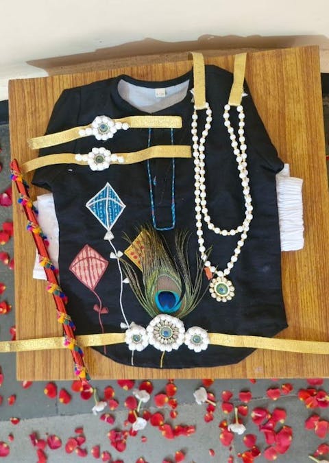 Black Patchwork Kite Unisex Kurta