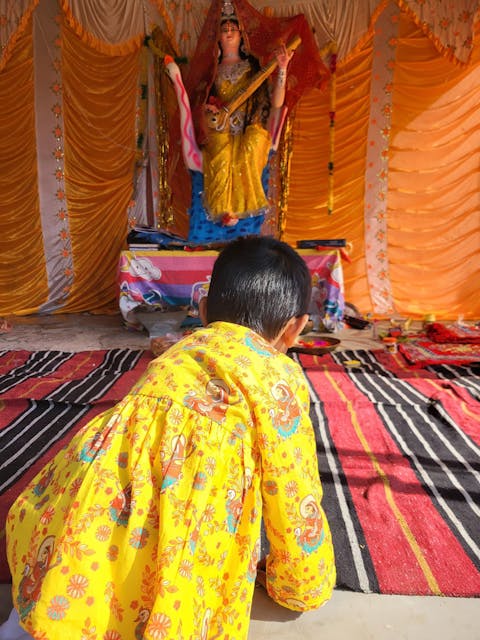 Organic Cotton 'Vidhya Dehi Saraswati' Kurta for Girls