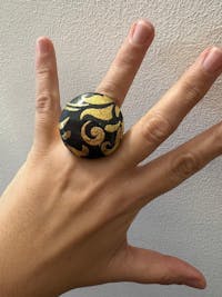 Anello Barocca Grigio e Oro