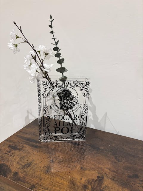 The Complete Tales and Poems of Edgar Allan Poe Acrylic Book Vase