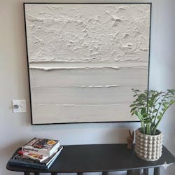 “Textured White Layers” - White, Light - colored Abstract Textured Painting PS0611