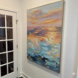 “Colorful Sunset Sea” - Impressionist Painting On Canvas PT2204