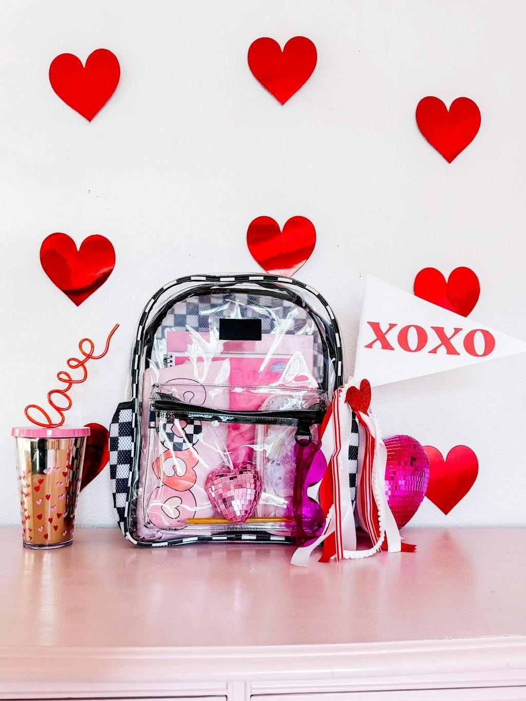 Clear Checkered Backpack