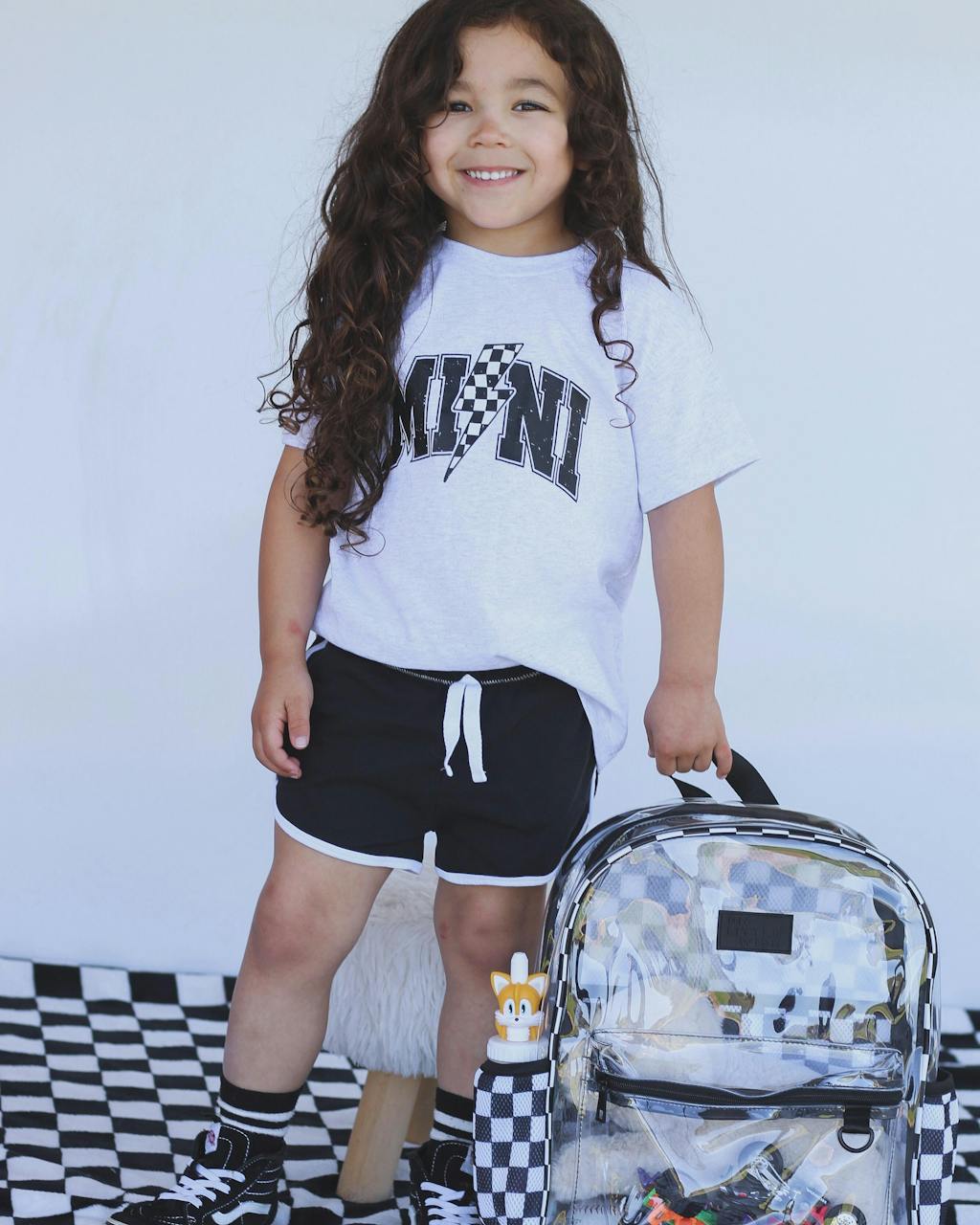 Clear Checkered Backpack