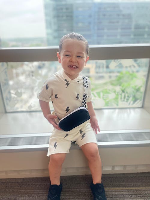 Check Strap Black Belt Bag