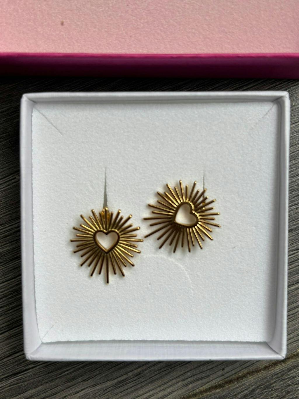 Clous d'oreilles Sacré Cœur - Acier inoxydable Plaqué Or