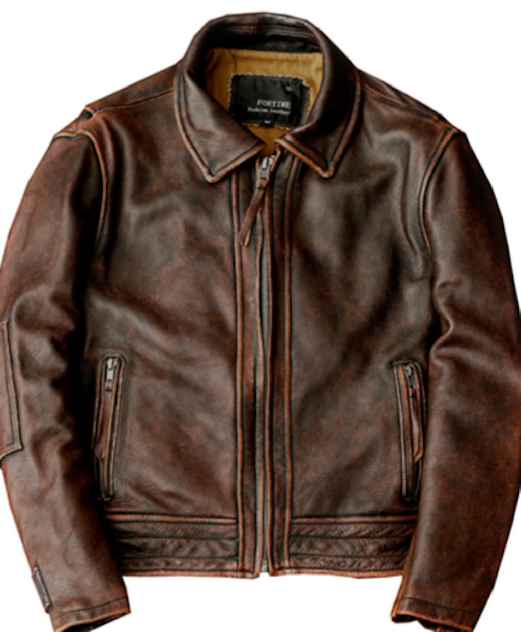Amekaji Men's Genuine Cowhide Leather Jacket | Biker Forward