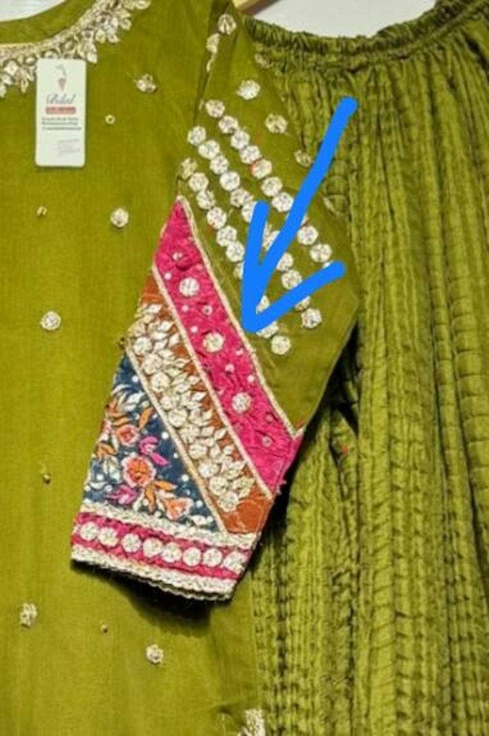 Handmade gotta workwith massive flaired crush gharara 3 pcs dress 