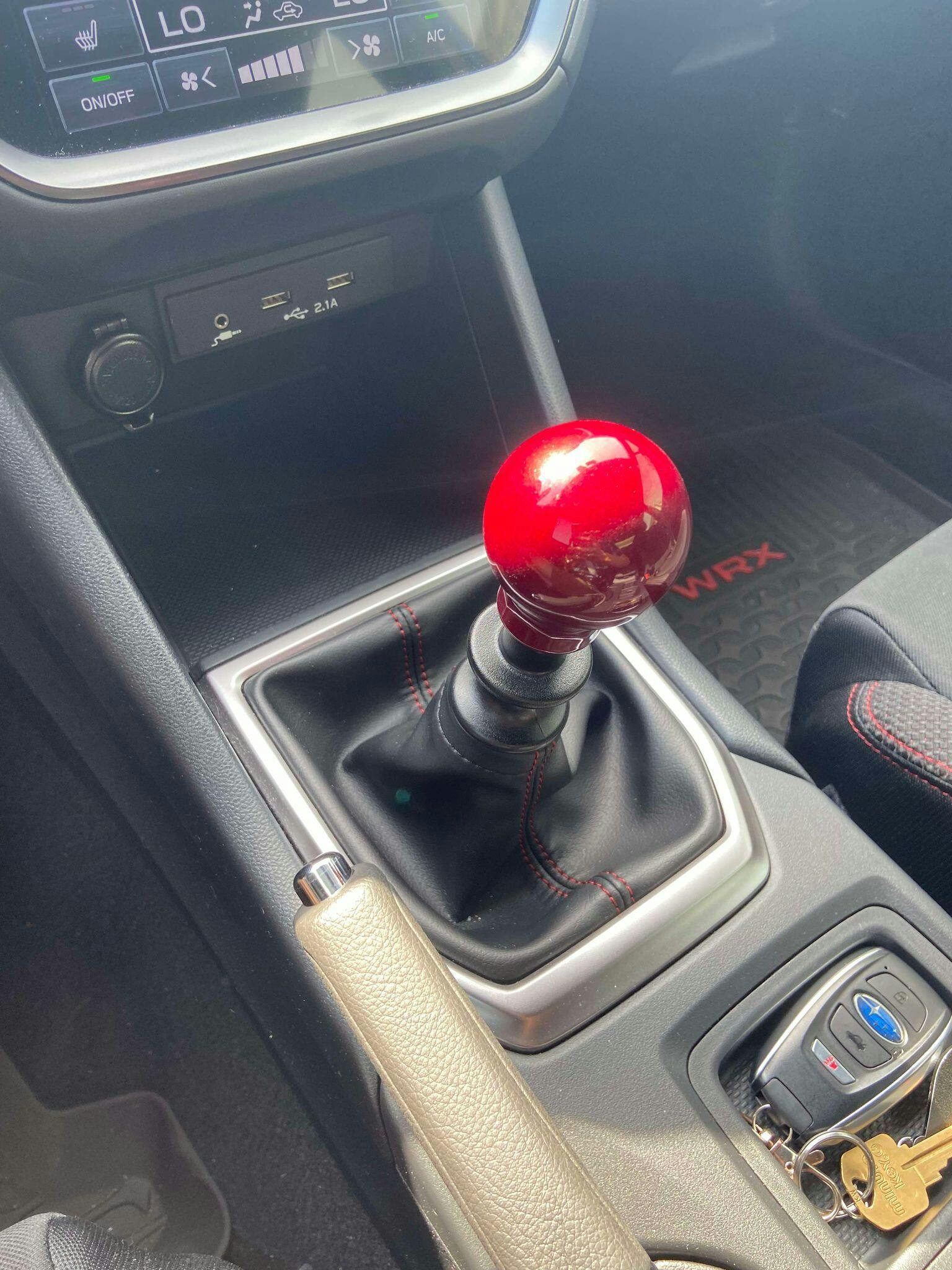 Billetworkz Weighted Shift Knob - Candy Red - Subaru WRX 6-Speed